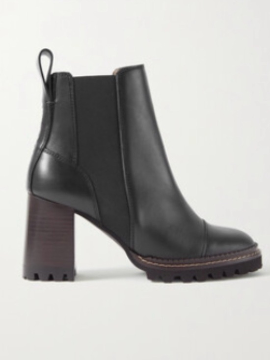 See By Chloe Shoes - See By Chloe Black Leather Mallory Lug Sole Boots Size 39.5/US 8.